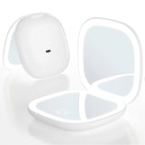 2-Sided LED Makeup Mirror with Light – 5X Magnifying & 3 Color Modes, USB Rechargeable