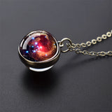 Trendy Glass Ball Pendant Necklace – Unisex Zinc Alloy Chain Link Design