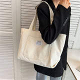 Autumn Winter Corduroy Shoulder Tote Bag – Fashionable Large Capacity Handbag for Women