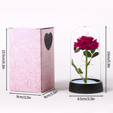 Eternal Galaxy Rose in Glass Dome - Colorful LED Flower Gift for Valentine's Day