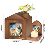 Wooden Pet Memorial Urn with Photo Frame - Cremation Keepsake Box for Dogs & Cats