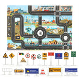 Alfombra de juegos para bebés: mapa interactivo de carreteras de la ciudad para divertirse y aprender