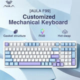 AULA F99 Wireless Mechanical Keyboard with RGB Backlighting, Multi-Device Connectivity & Hot-Swappable Switches