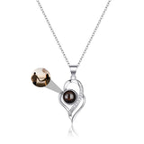 Custom Photo Projection Necklace - Personalized Heart Pendant with Picture Inside