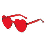 10 gafas de sol con forma de corazón, gafas de sol con forma de corazón, sin marco, de una pieza, de colores deslumbrantes