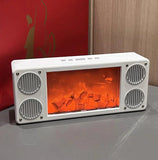 3D Flame Light Bluetooth Speaker with Deep Bass Subwoofer and Portable Fireplace Lamp