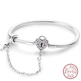925 Sterling Silver Charm Bracelet for Women – Heart, Star, Moon & More