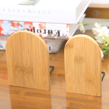 Organizador de escritorio de bambú natural: elegante soporte para sujetalibros para la oficina y el hogar