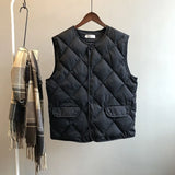 Women’s Cotton Padded Vest – Lightweight Casual Outerwear with Pockets for Autumn & Winter