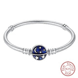 925 Sterling Silver Charm Bracelet for Women – Heart, Star, Moon & More