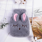 Plush Rabbit Hot Water Bottle with Shoulder Strap – Hand & Belly Warmer for Winter Relief