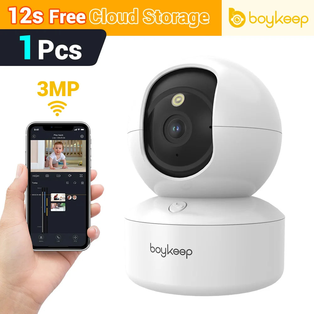 3MP 5G/2.4GHz WiFi Smart Indoor Security Camera with Motion Tracking & Night Vision