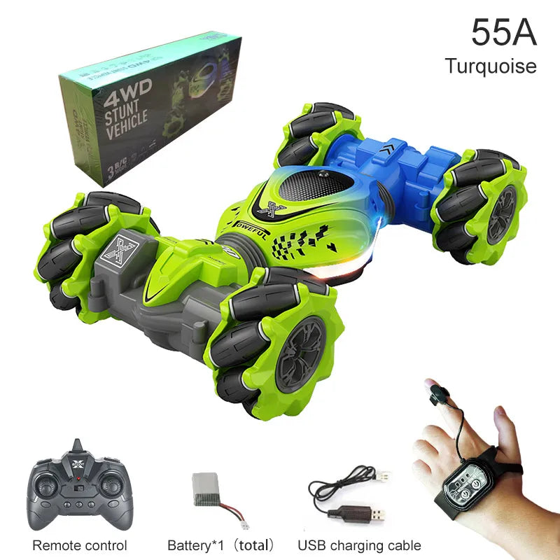 ¡Experimente una emoción de otro nivel con este auto acrobático RC controlado por gestos, que cuenta con giros de 360°, derrapes a alta velocidad y rendimiento todoterreno!