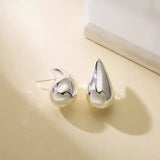 Gold-Plated Dome Drop Earrings – Vintage Statement Jewelry for Women