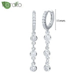 Sterling Silver Zircon Hoop Earrings for Women – Elegant Star & Heart Design