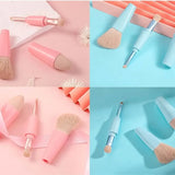 4-in-1 Double Ended Makeup Brush Set for Foundation, Concealer, Blush & Eyeshadow – Travel-Friendly