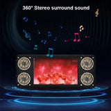 3D Flame Light Bluetooth Speaker with Deep Bass Subwoofer and Portable Fireplace Lamp