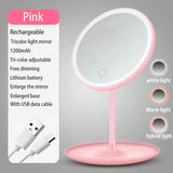 5X Magnifying LED Makeup Mirror – Adjustable Tricolor Light Vanity Mirror with Stand