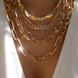 Collar vintage de varios estilos en color dorado nuevo para mujer, conjunto de collares con colgante de cristal multicapa de estilo bohemio y moderno, regalos de joyería