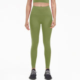 Women's High-Waist Nylon Yoga Leggings with Hidden Pocket