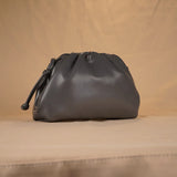Women's PU Leather Dumpling Shoulder Bag – Elegant Ruched Crossbody & Clutch Handbag