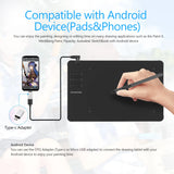 SPASEEBA T605 Graphics Tablet - Ultra Thin Digital Drawing Pad with 8192 Pressure Levels