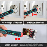 Digital Non-Contact AC Voltage Tester with Adjustable Range and LED Light