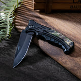 Cuchillo fileteador plegable de acero inoxidable: cortador de carne portátil para pesca y acampada