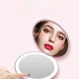 Dual-Sided LED Makeup Mirror – 1X & 10X Magnification with Rechargeable Light