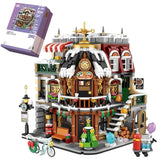2506-Piece Christmas Café Building Set - City Street View Architecture Blocks