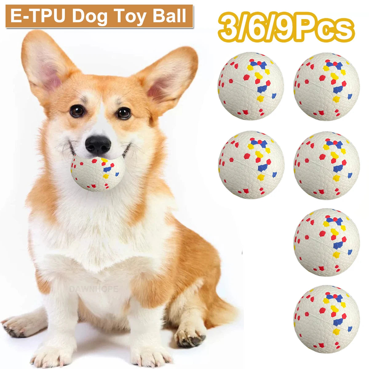 Durable E-TPU Dog Ball Toy – Lightweight Bouncy Chew Toy for Active Dogs