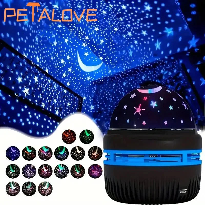 Galaxy Starry Night Light Projector, LED Ocean Wave & USB Home Decor