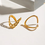 Juego de anillos apilables de acero inoxidable bañados en oro: joyas minimalistas y elegantes para mujeres