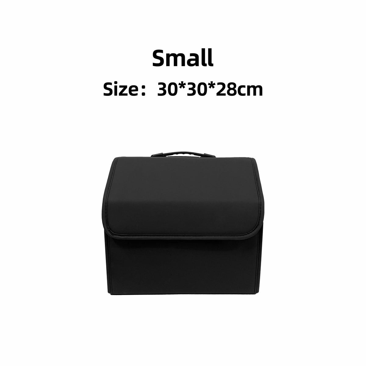 PU Leather Car Trunk Organizer Box with Lid | Foldable Auto Storage Bag for Vehicle Cargo