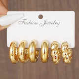 Juego de 12 pendientes de metal trenzado en forma de C: regalo de joyería retro, elegante, hipoalergénico para mujeres