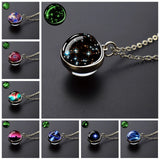 Vintage Glow-in-the-Dark Round Pendant Necklace – Unisex Metal Design