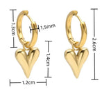 Pendientes de acero inoxidable con forma de corazón: joyas elegantes para mujer