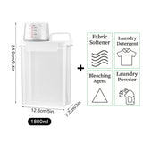 Dispensador de detergente para ropa rellenable de 1100/1800/2300 ml, depósito vacío para suavizante en polvo, contenedor de almacenamiento de blanqueador con etiquetas