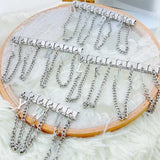 Pulsera unisex de acero inoxidable con dijes de animales: pulsera clásica y moderna con cierre de anilla de resorte