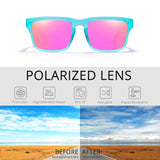 KDEAM Polarized Sunglasses – Trendy UV400 Square Frame Eyewear for Men & Women