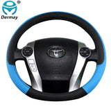 Funda de volante de cuero de microfibra de primera calidad para Toyota Prius: antideslizante, duradera y protectora