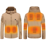 USB Heated Jacket for Men & Women - Smart Winter Heating Coat with Hood for Outdoor Sports