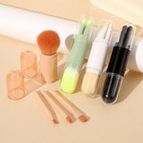 4-in-1 Portable Makeup Brush Set – Travel-Friendly & Multifunctional Beauty Tools