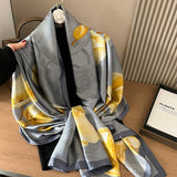 Bufanda tipo hijab de seda satinada con diseño para mujer, bufanda de verano a la moda con protección solar para la playa, pañuelo para la cabeza para mujer, nuevo