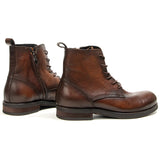 Men’s Lace-Up Leather Boots – Comfortable, Waterproof Platform Ankle Boots for Spring & Autumn