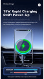 Essager RGB Magnetic Car Phone Holder – 15W Qi Wireless Charger & Magsafe Mount for iPhone & Samsung