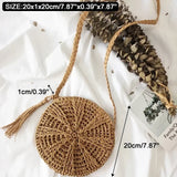 Bohemian Straw Circular Handbag for Women – Stylish, Durable & Chic