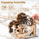 3D Wooden Marble Run Puzzle Kit – DIY Mechanical Model for Kids & Adults