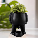 Funny Ceramic Peeing Planter with Artificial Plant for Desktop Decoration