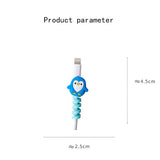 Juego de 4 protectores de cable con dibujos de animales, minicubierta para cable y enrollador de cable de carga